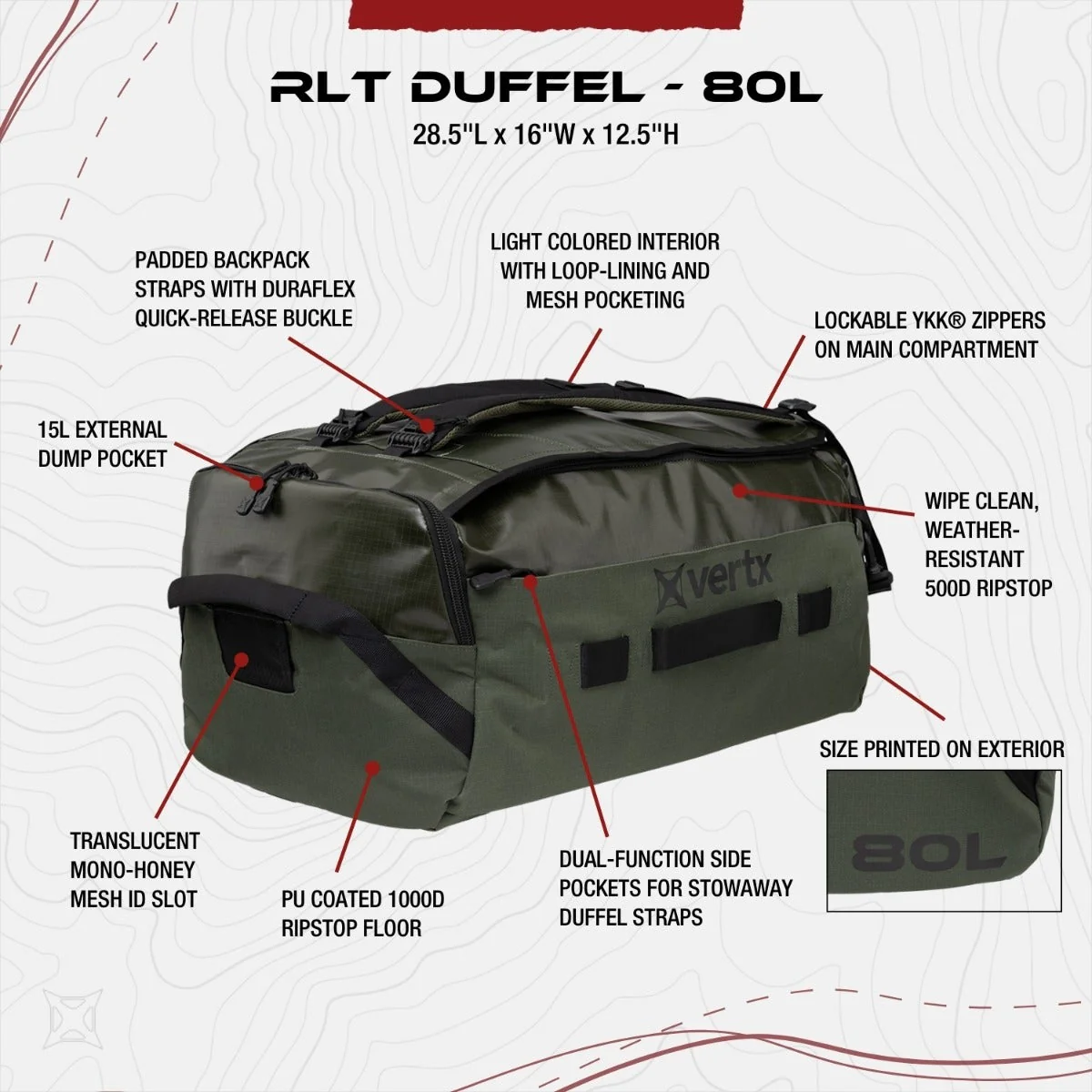 RLT 80L Duffel Bag - Image 33